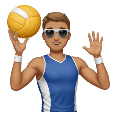 Guy playing volleyball sticker