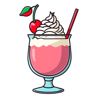 fancy pink frozen cocktail with whipped cream top and cherry sticker
