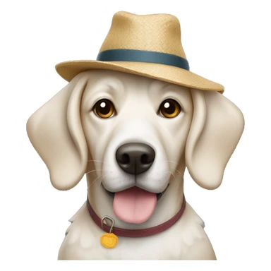 A dog wearing a hat sticker