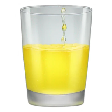 glass of yellow water sticker
