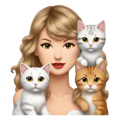 taylor swift & her 3 cats sticker