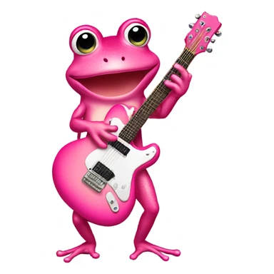 Pink frog with guitar  sticker
