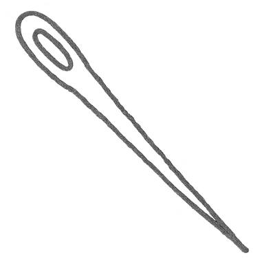 gray needle icon, hand drawn outline style sticker