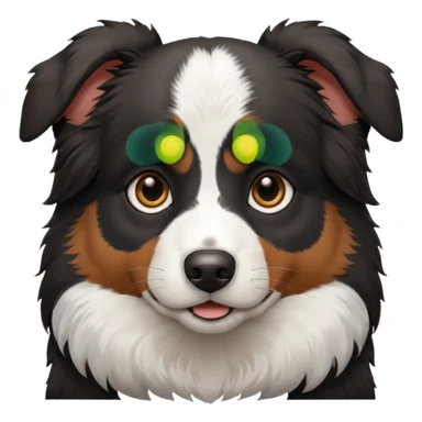 ￼black and white australian shepherd with big brown eyes  sticker