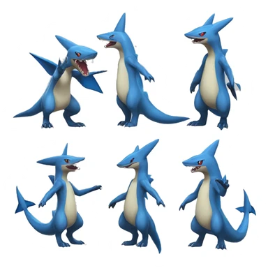 Sharpedo-Gabite-Lucario-Salamence full body sticker