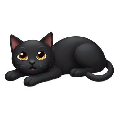 Cute black cat laying on a blanket sticker