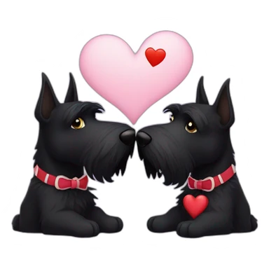 Two black Scottish terrier kissing sticker