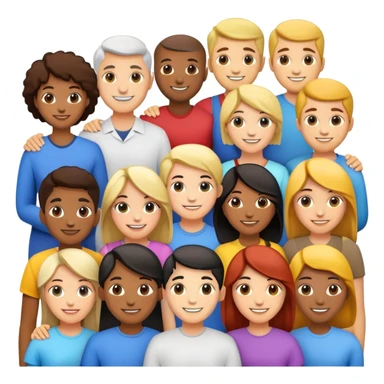 Group of diverse people standing together in unity sticker