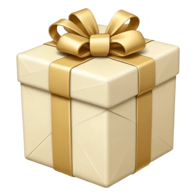 white and light cream present sticker