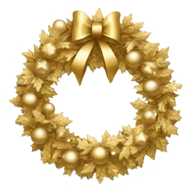 gold metalic Christmas wreath  sticker
