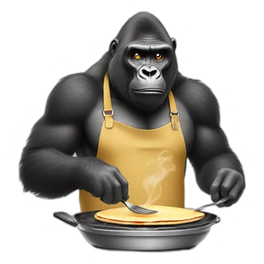 Gorilla cooking pancakes  sticker