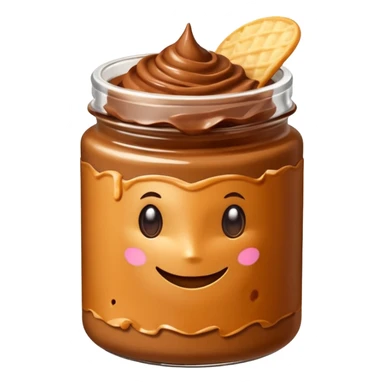 Pote de dulce de leche con chips de chocolate y sin cara sticker