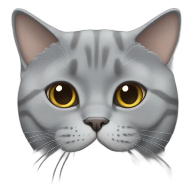 flat faced british shorthair gray cat sticker