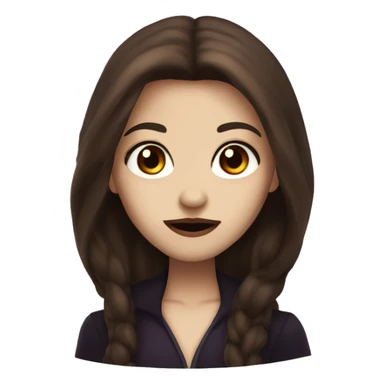 Pretty vampire with brown eyes  and long brown hair  sticker