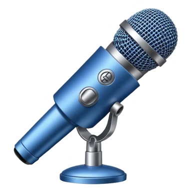 close up blue microphone no details sticker