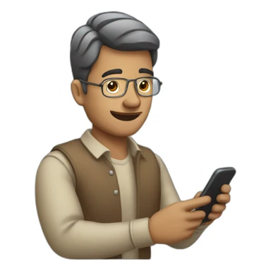 man on his phone sticker