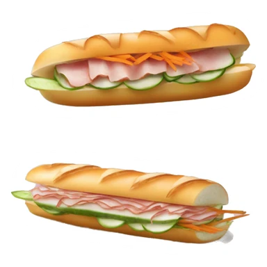 READ: airy, crispy French-styled baguette. PROTEIN: Vietnamese ham, steamed pork roll or other meats. VEGETABLES: sliced cucumber, pickled carrot coriander & daikon. banh mi sticker