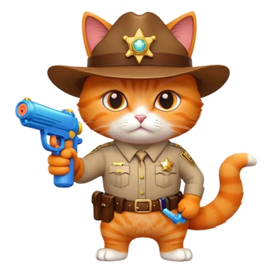 cat sheriff with water gub sticker