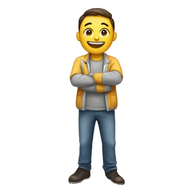 Happy person standing behind line of salt  sticker