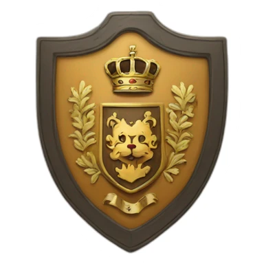 A coat of arms with a "$" in the center sticker