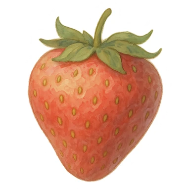 soft colors and painterly look strawberry sticker