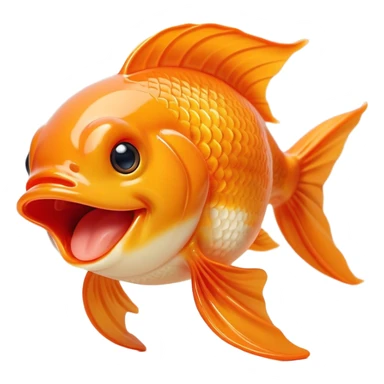 Cinematic Cute Yawning Orange Goldfish Portrait Emoji, Head tilted slightly with a dramatic, wide-open yawn, showcasing a smooth, vibrant orange body with flowing fins, eyes barely open in drowsy contentment, Simplified yet irresistibly adorable features, highly detailed, glowing with a soft, cozy glow, high shine, relaxed yet expressive, stylized with a touch of whimsy, bright and endearing, soft glowing outline, capturing the essence of a sleepy yet affectionate goldfish, so drowsy it feels like it could float out of the screen and curl up for a nap! sticker
