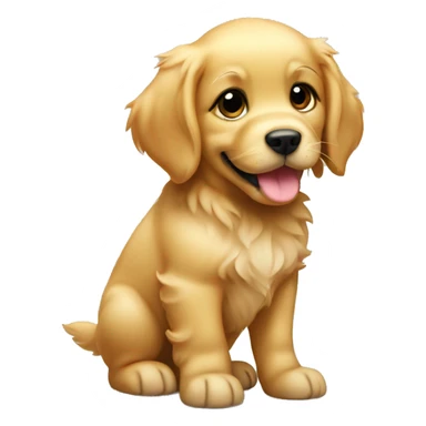 Golden retriever puppy standing sticker