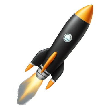 A black rocket that takes off, with the symbol 0 drawn on it. sticker