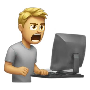 dan getting angry about his monitor sticker