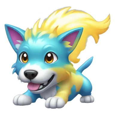 Colorful Shiny Electric Dog Pokémon sticker