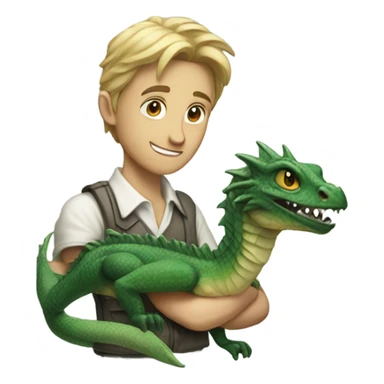 Guy holding a Draco sticker