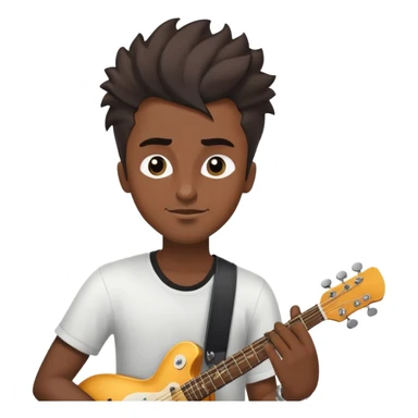 Musician's face and torso, confident smirk, half-closed eyes looking up, eyebrows showing confidence, rockstar hairstyle, no guitar, expression shows he's thinking about future success sticker