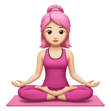 Pembe kıyafetli yoga yapan kız sticker