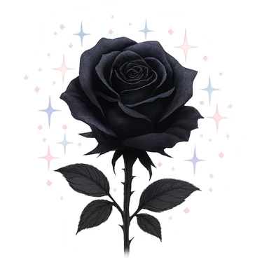 emo black rose with pastel sparkles sticker