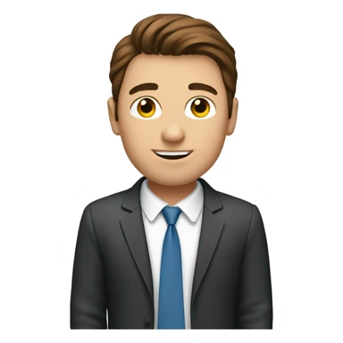 guy with brown hair works in finance sticker
