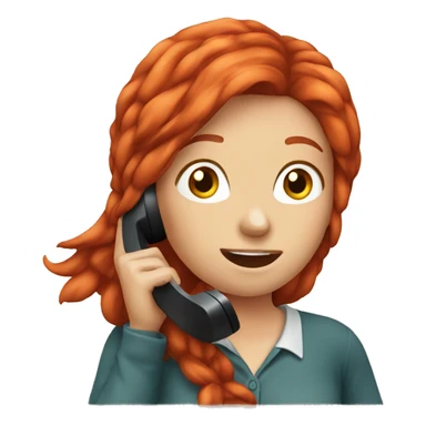 Red hair girl talking on the phone  sticker