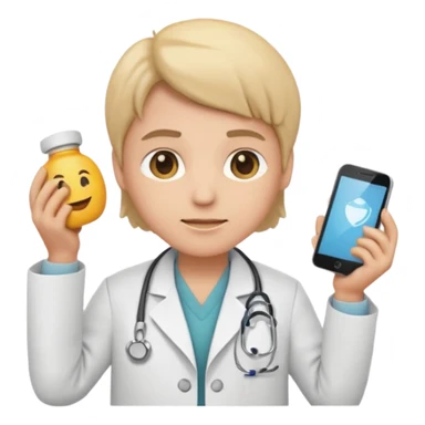 emoji comprando con traje de doctora sticker