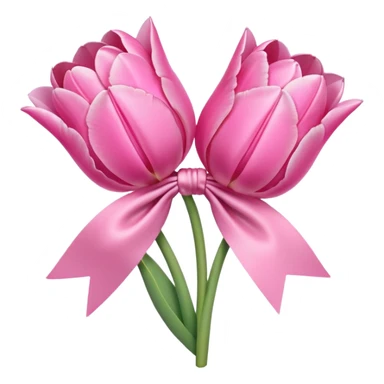 Pink tulips with a bow sticker