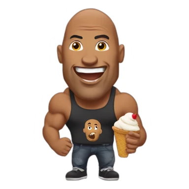 the rock eating icecream sticker