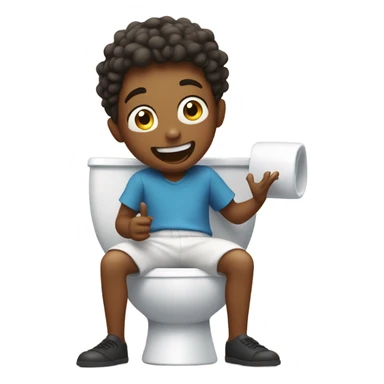 Boy singing a song on toilet sticker