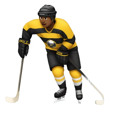 Hockey player with black and Yellow stripes sticker