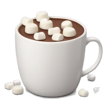 Hot chocolate mug with mini marshmallows on top  sticker