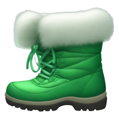 Green furry snow boots sticker