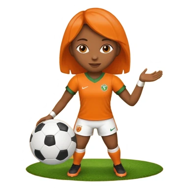 Boneca segurando uma Bola de futebol que está queimando sticker