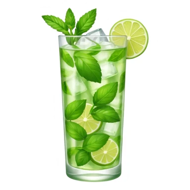 Mojito – tall glass with lime, mint leaves, and ice sticker