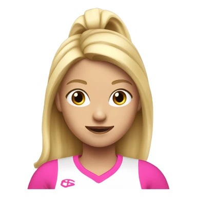 Blondie girl in in pink clothes that is doing sport sticker