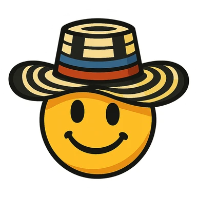 cartoon style sombrero vueltiao colombiano emoji sticker