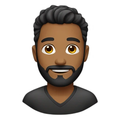 hombre de 26 años cabello corto negro y con barba sticker