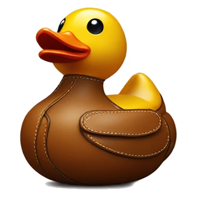 Leather rubber duck with luxury stitching sticker