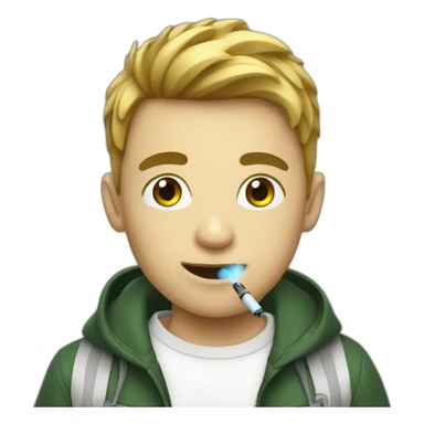 a boy using a vape sticker